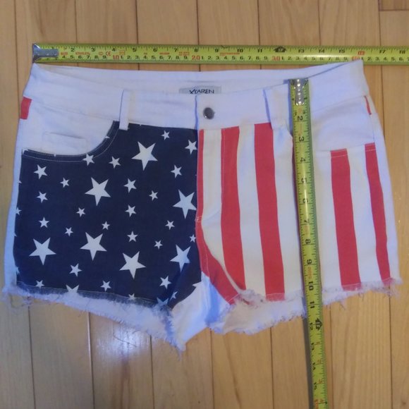 Fourth of July , Patriotic, Flag cut off shorts large - Picture 10 of 13